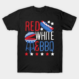 Red White and BBQ USA Holiday Barbeque T-Shirt